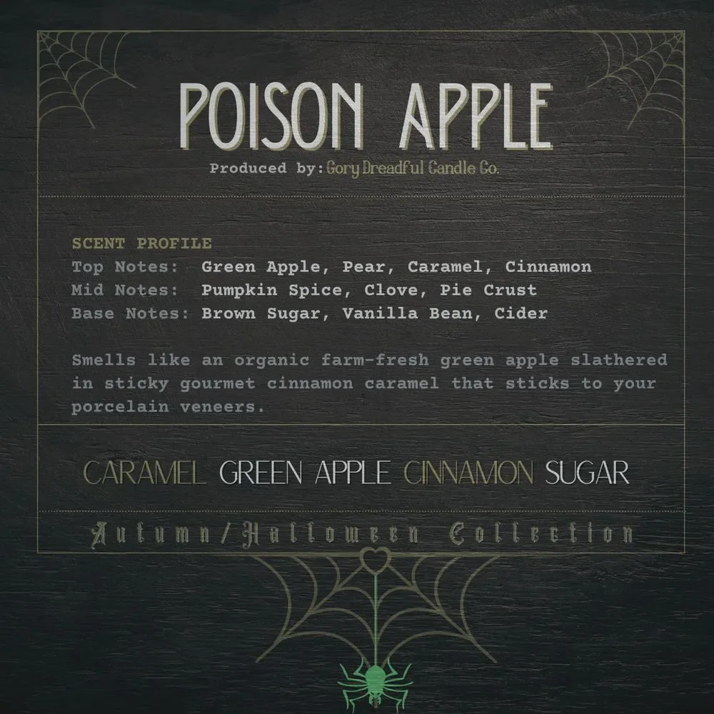 Poison Apple Wax Melt Chunkies: Caramel Green Apple Cinnamon Sugar Scent